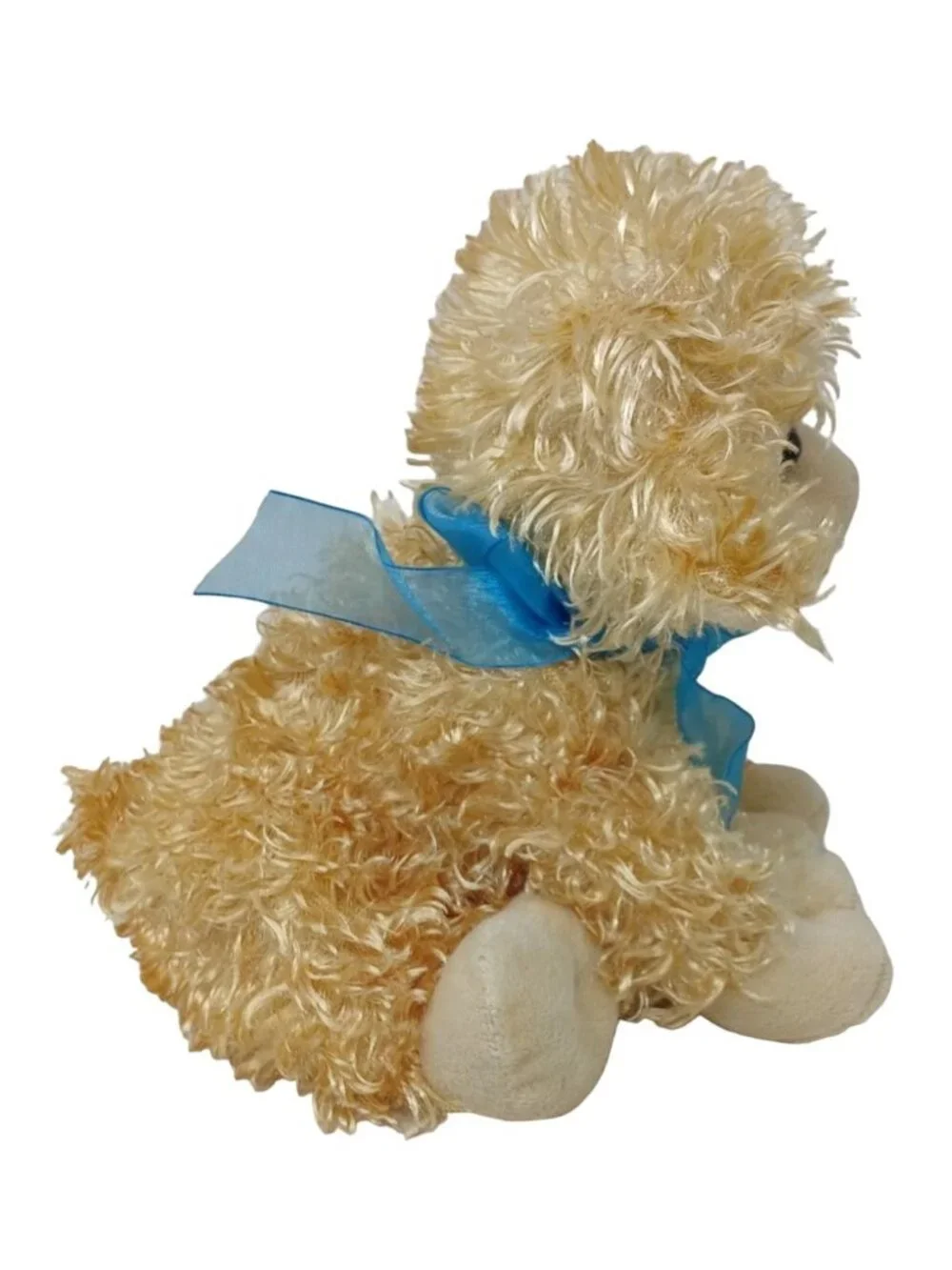 Lamb Animal Adventure Plush W/Blue Ribbon  10